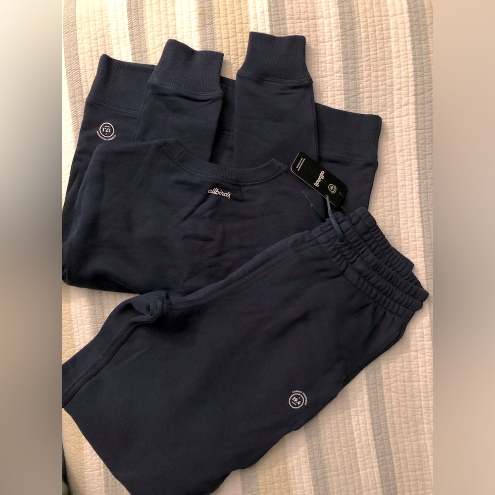 Allbirds R&R Sweatpants and Sweatshirt - Color: Navy Night, Women’s Size M